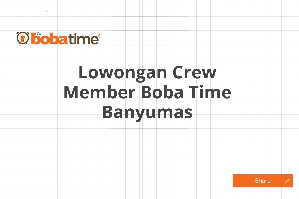 Lowongan Crew Member Boba Time Banyumas