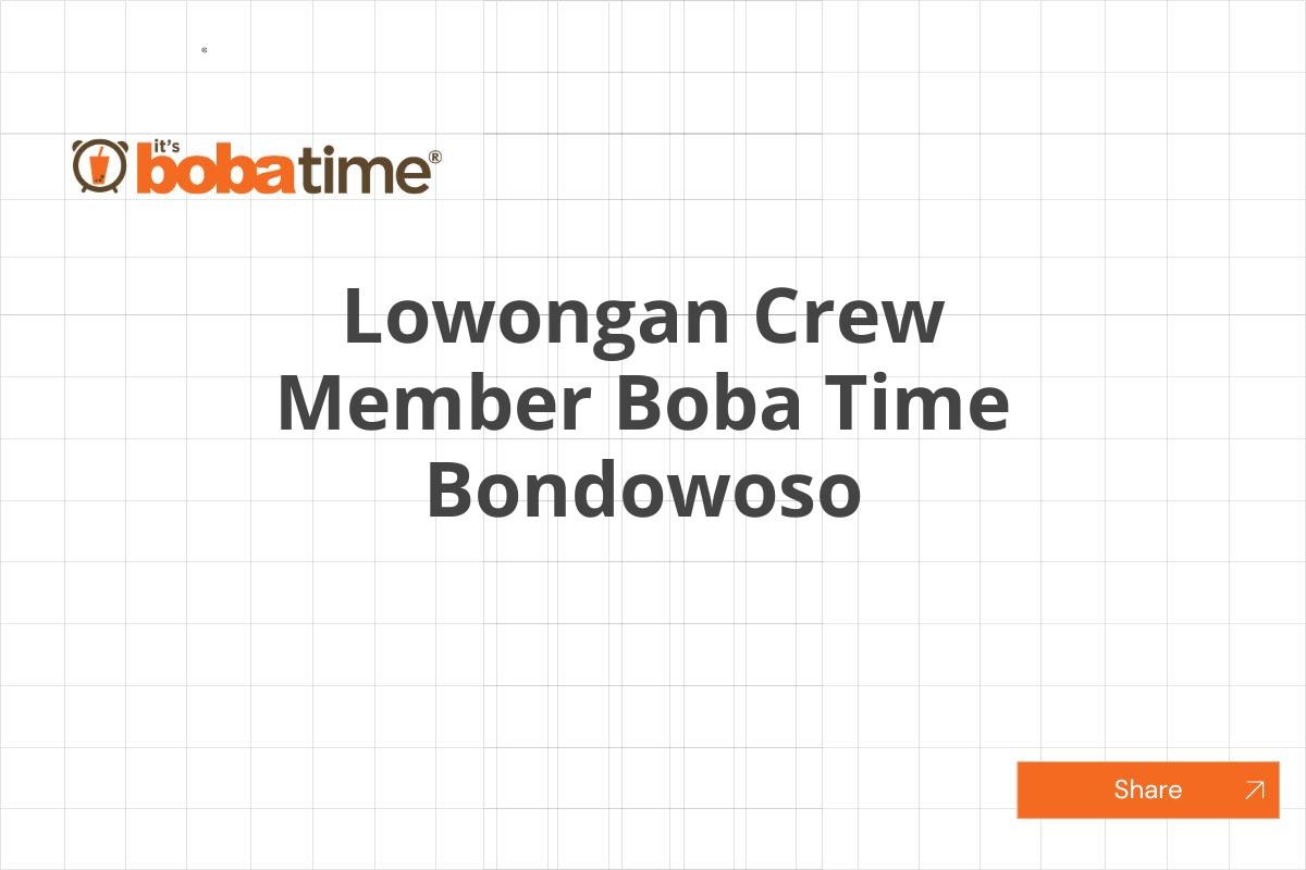 Lowongan Crew Member Boba Time Bondowoso