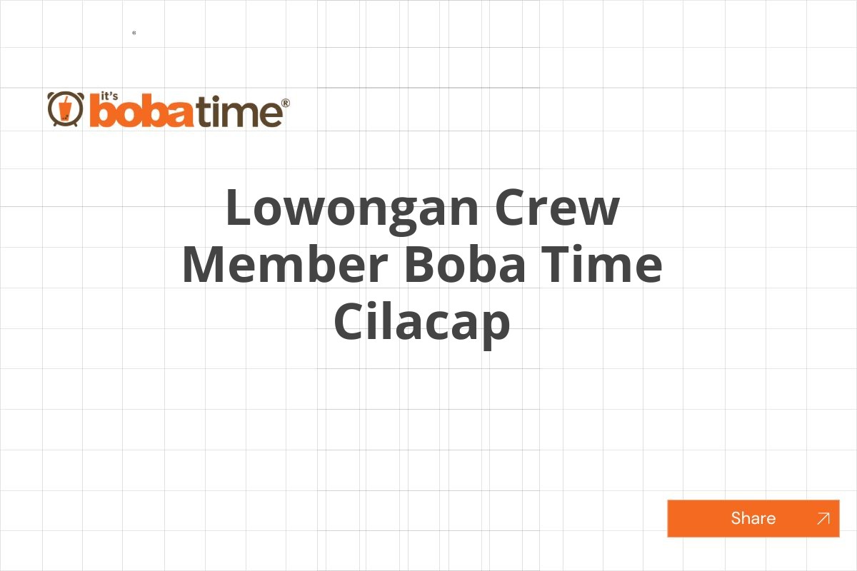 Lowongan Crew Member Boba Time Cilacap