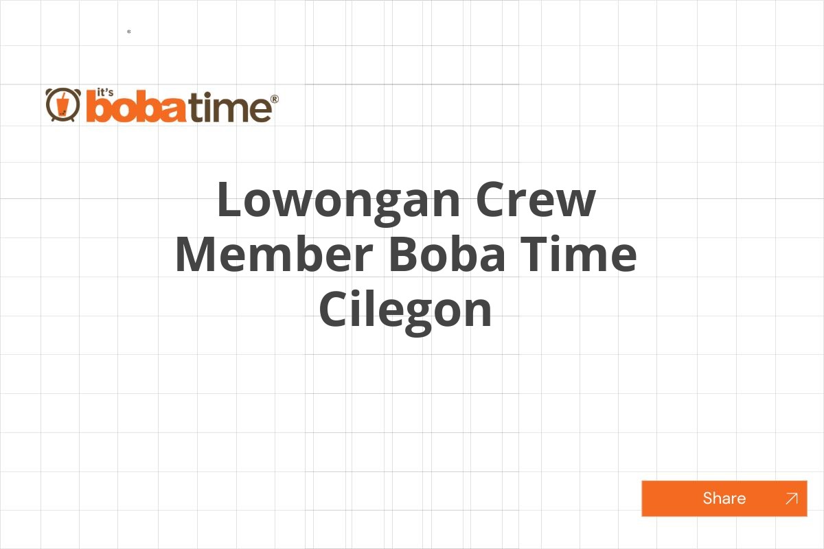 Lowongan Crew Member Boba Time Cilegon