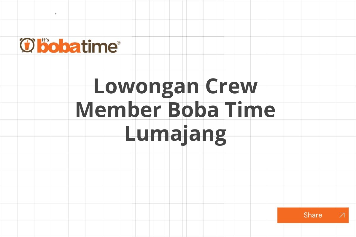 Lowongan Crew Member Boba Time Lumajang