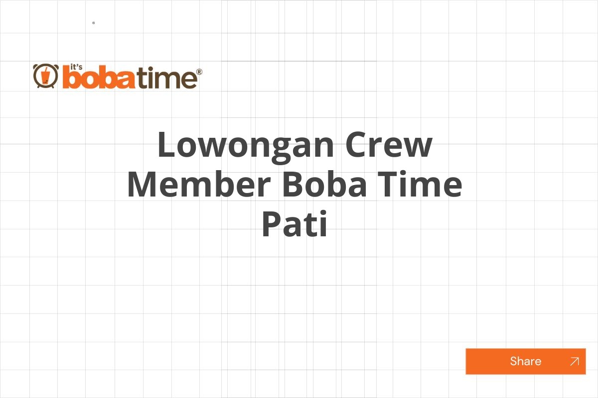 Lowongan Crew Member Boba Time Pati