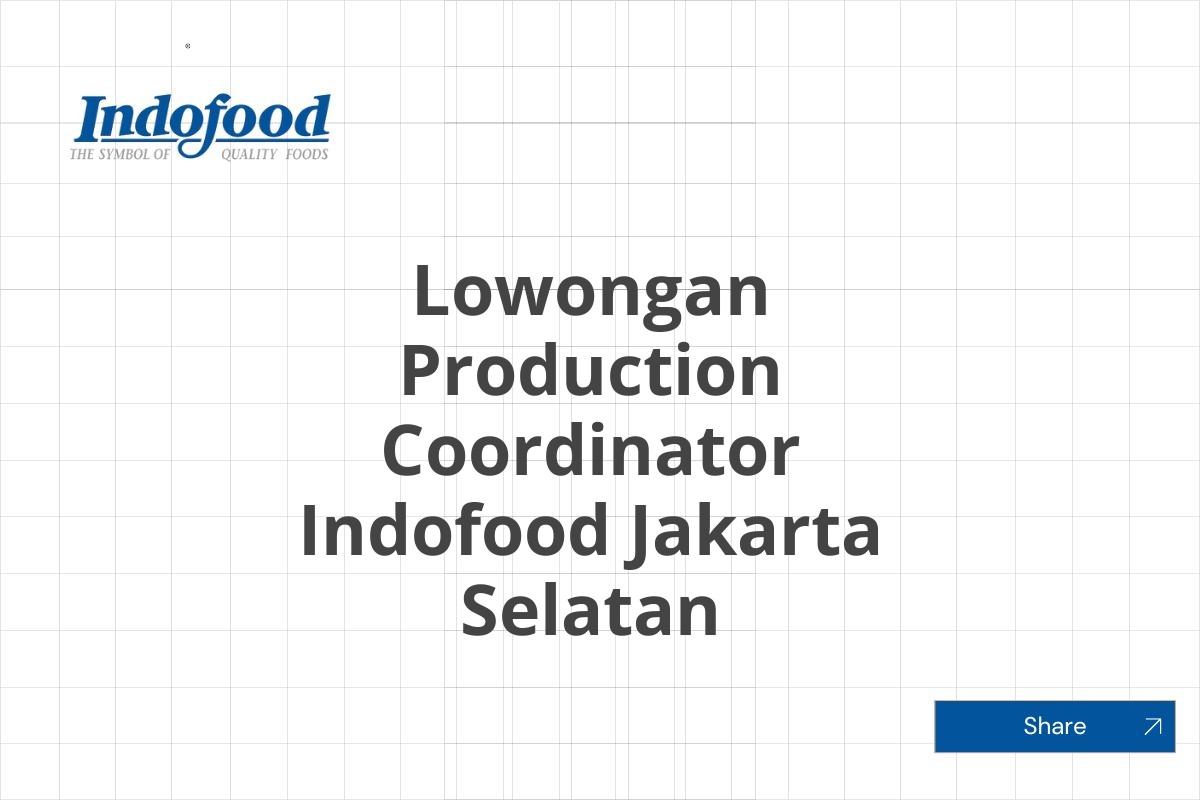 Lowongan Production Coordinator Indofood Jakarta Selatan