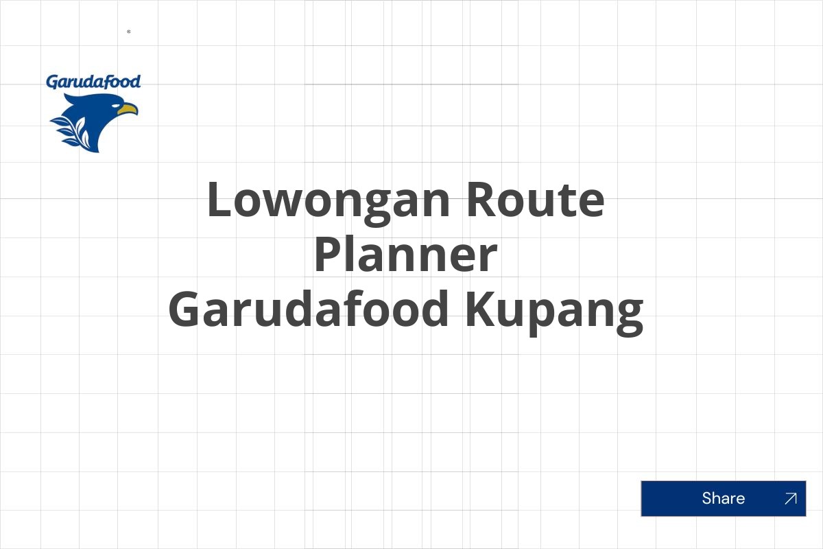 Lowongan Route Planner Garudafood Kupang