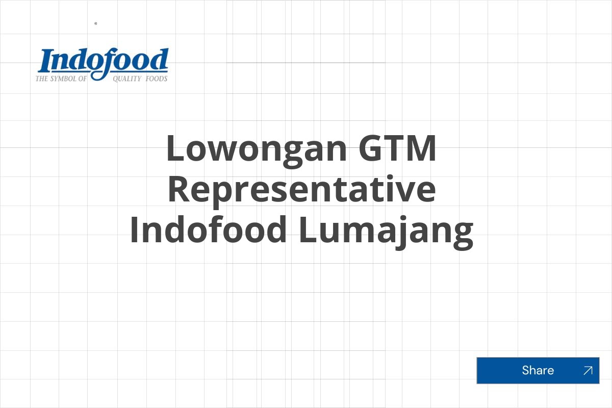 Lowongan GTM Representative Indofood Lumajang