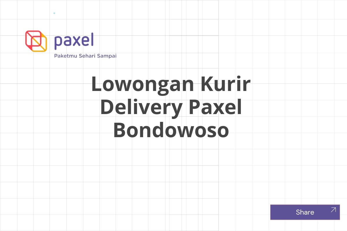 Lowongan Kurir Delivery Paxel Bondowoso