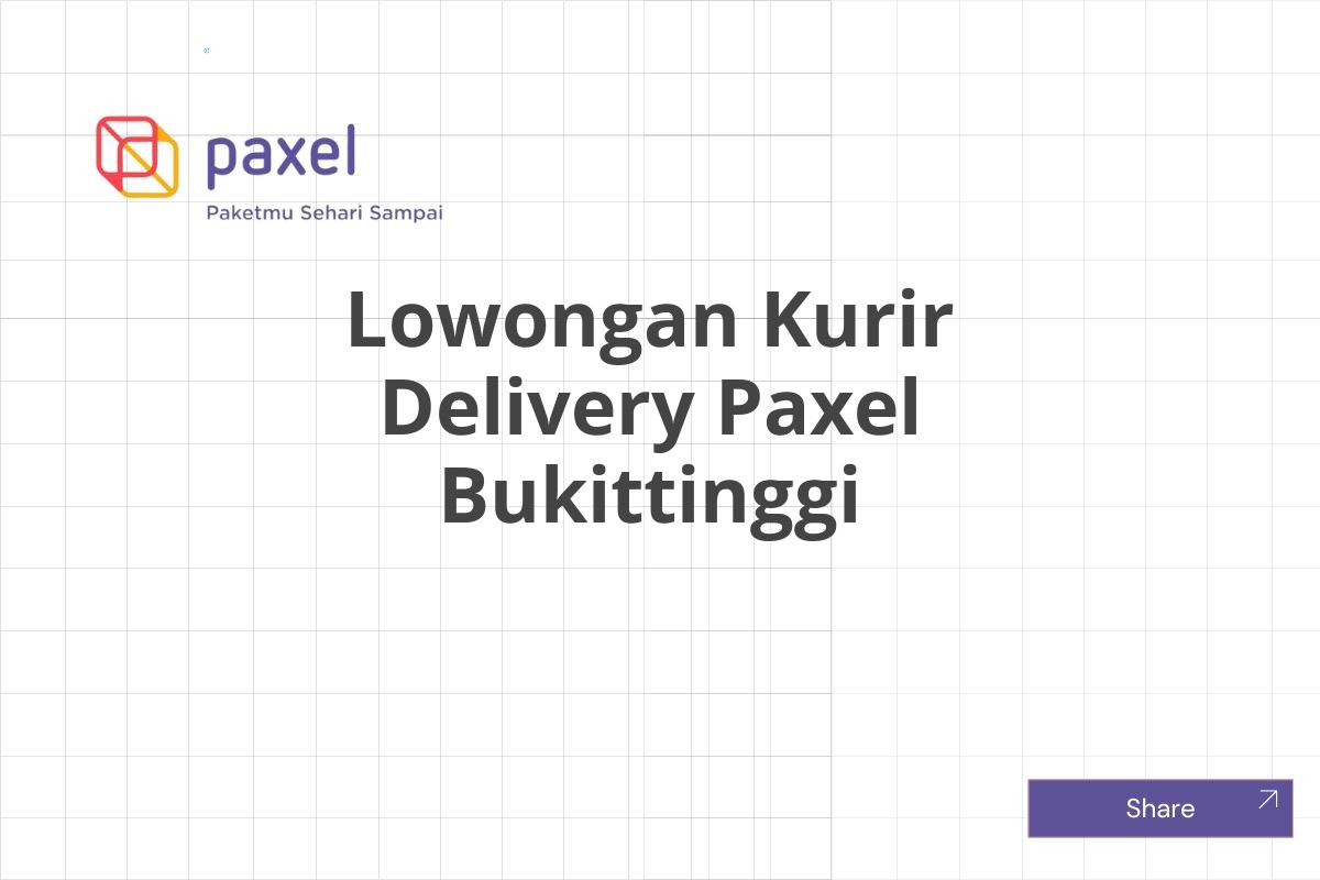 Lowongan Kurir Delivery Paxel Bukittinggi