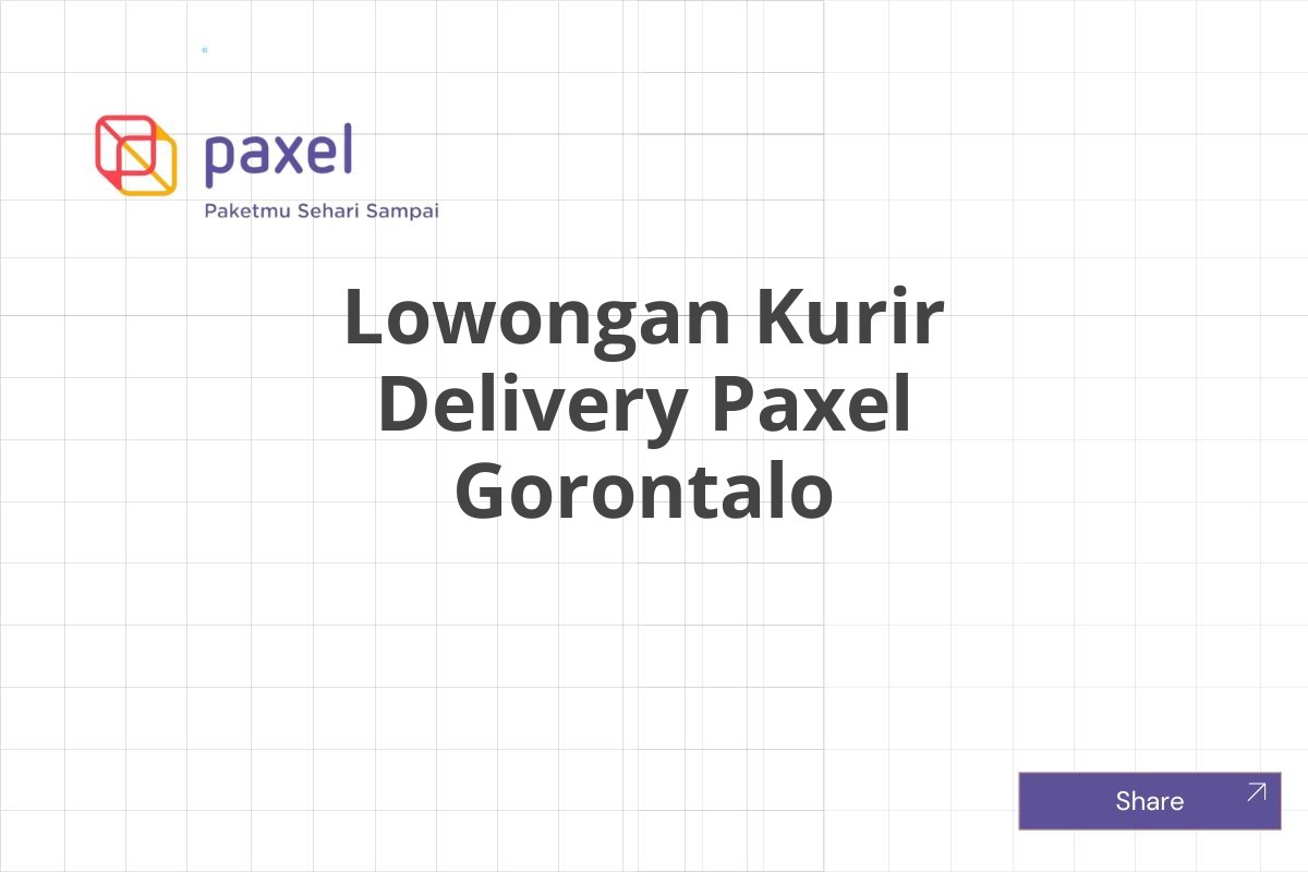 Lowongan Kurir Delivery Paxel Gorontalo