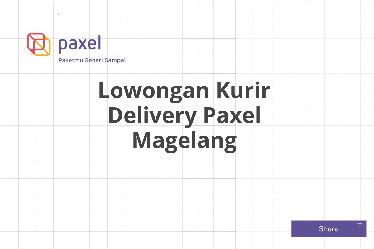 Lowongan Kurir Delivery Paxel Magelang