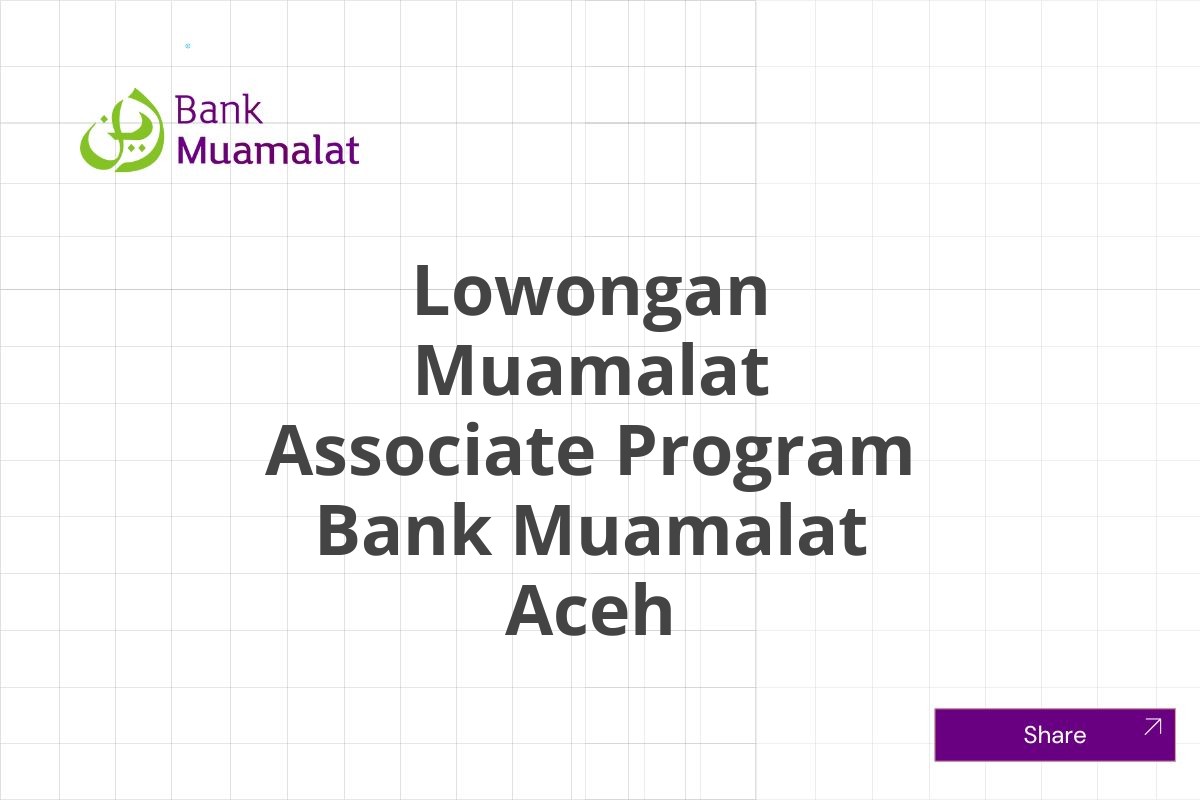 Lowongan Muamalat Associate Program Bank Muamalat Aceh