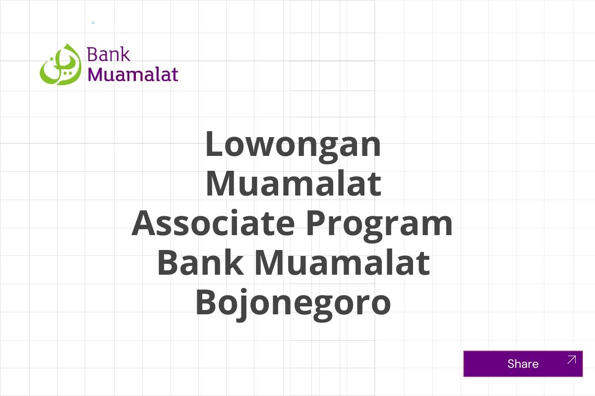 Lowongan Muamalat Associate Program Bank Muamalat Bojonegoro