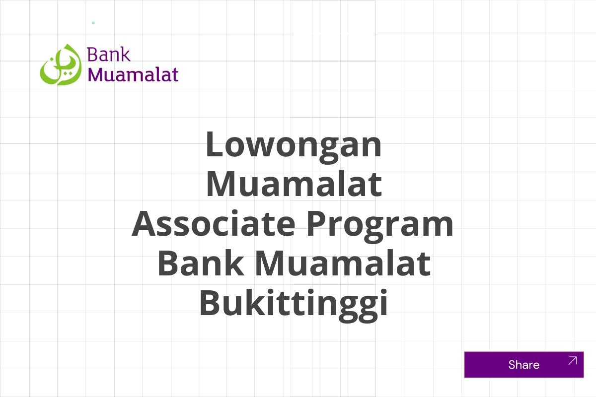 Lowongan Muamalat Associate Program Bank Muamalat Bukittinggi