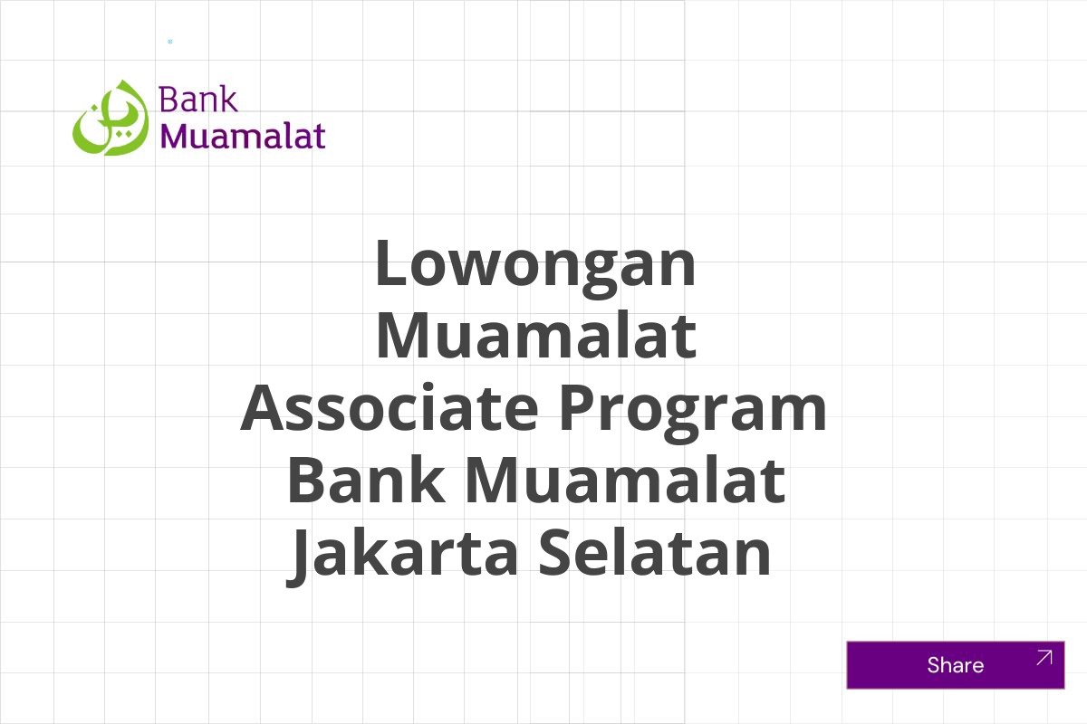 Lowongan Muamalat Associate Program Bank Muamalat Jakarta Selatan