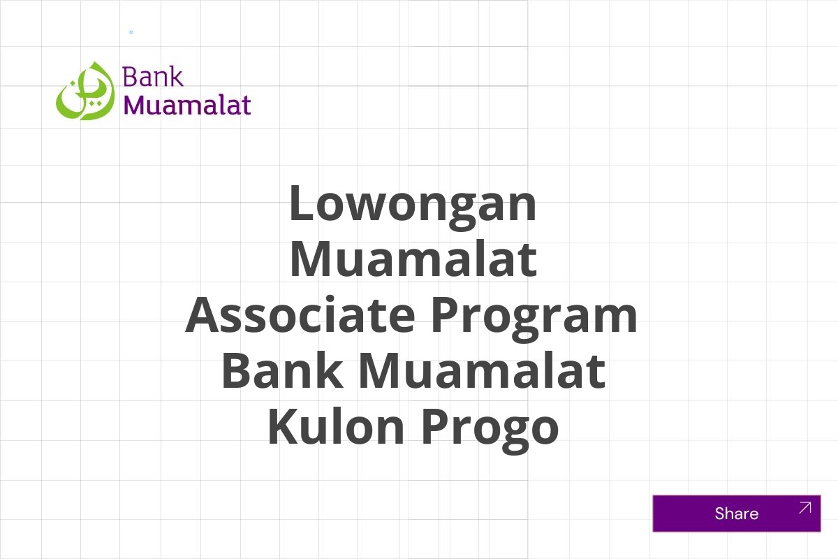 Lowongan Muamalat Associate Program Bank Muamalat Kulon Progo