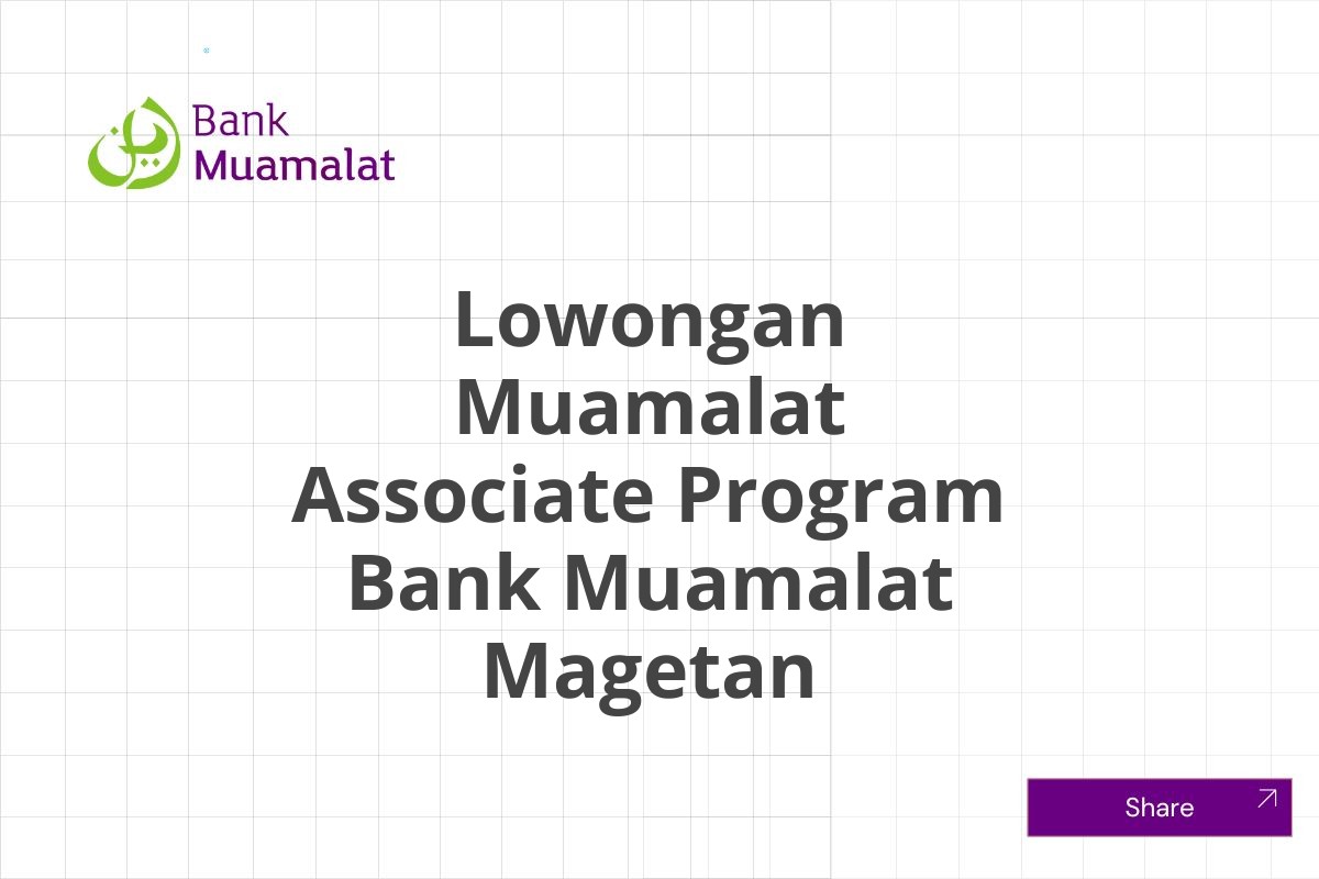 Lowongan Muamalat Associate Program Bank Muamalat Magetan