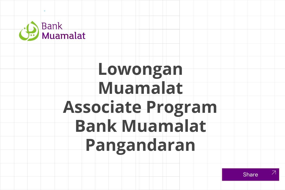 Lowongan Muamalat Associate Program Bank Muamalat Pangandaran