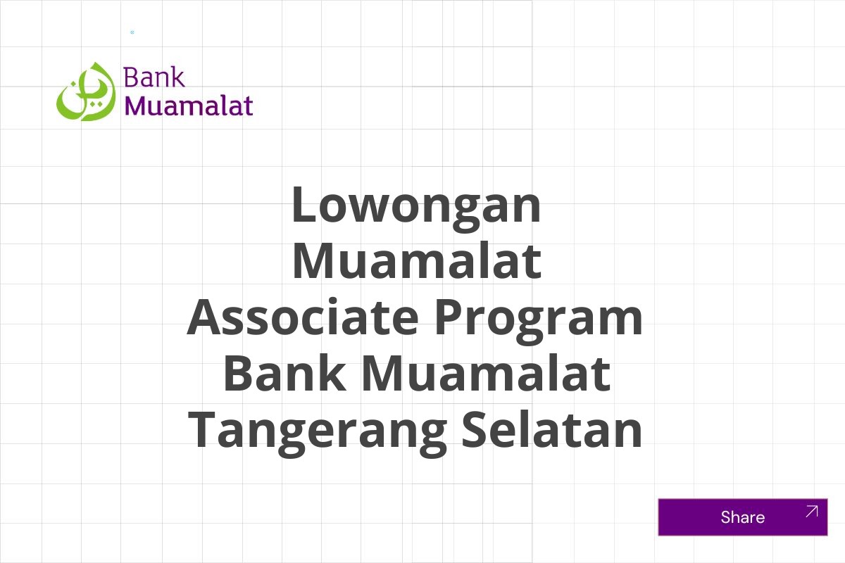 Lowongan Muamalat Associate Program Bank Muamalat Tangerang Selatan