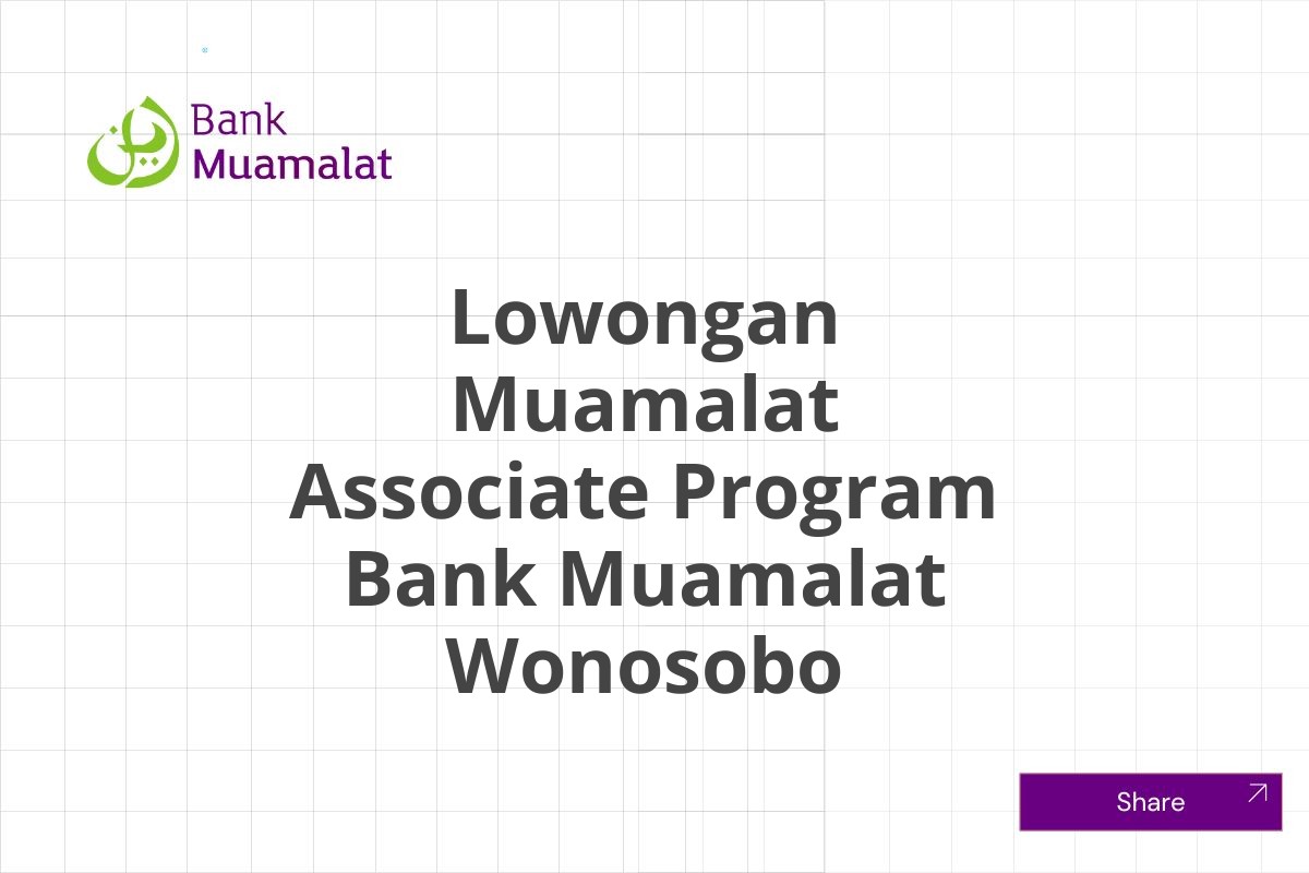 Lowongan Muamalat Associate Program Bank Muamalat Wonosobo