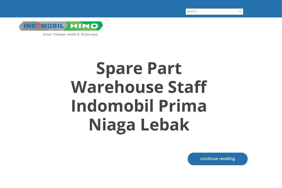 Spare Part Warehouse Staff Indomobil Prima Niaga Lebak