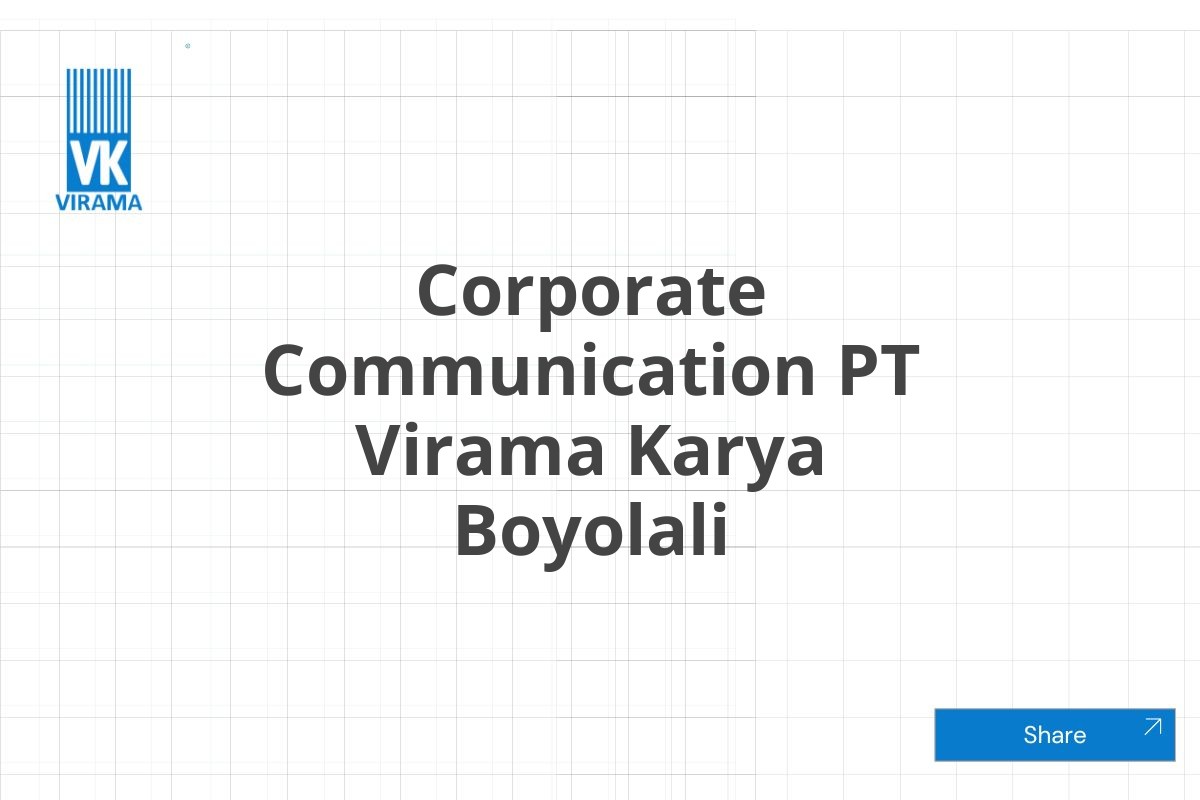 Corporate Communication PT Virama Karya Boyolali